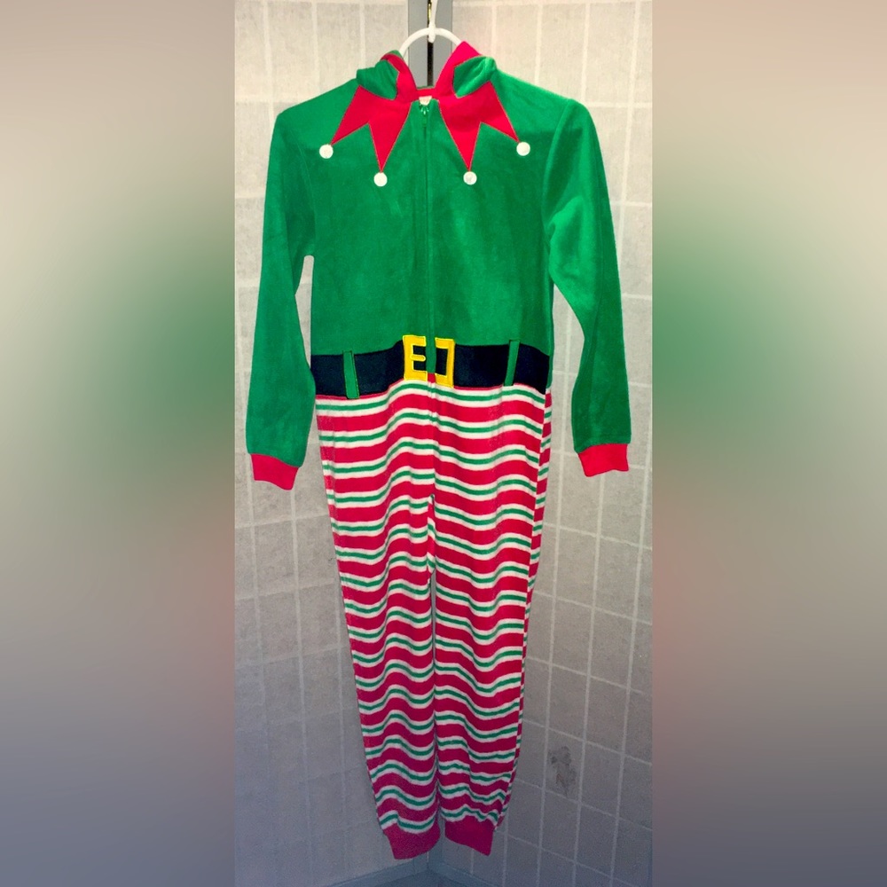 Elf Christmas Sleepwear by Cat & Jack Size M 8/10 unisex fleece Flame Resistant